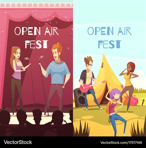 Open air festival banners set Royalty Free Vector Image