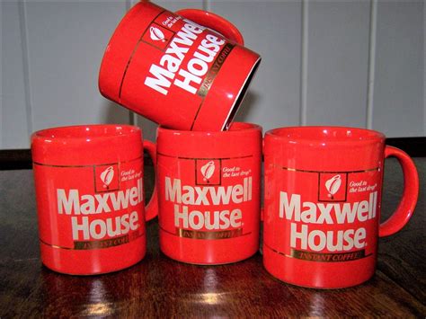 4 red Maxwell House vintage coffee mugs | Red country kitchens, Vintage ...