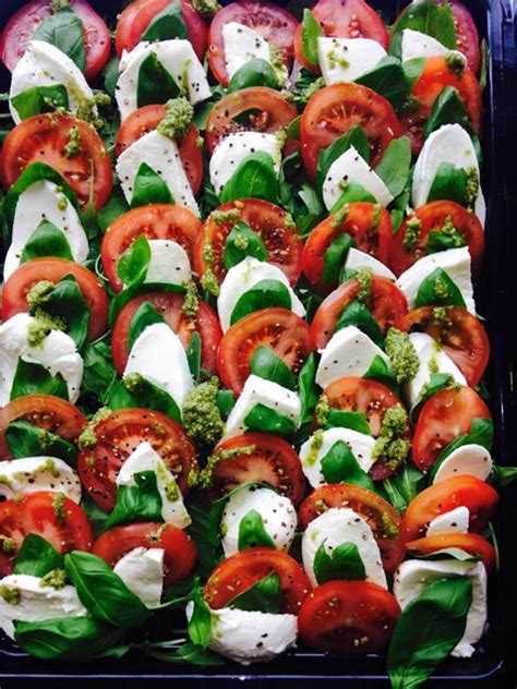 Beef Tomato, Buffalo Mozzarella, Basil & Green Pesto Salad. This is one of our favourite salads ...