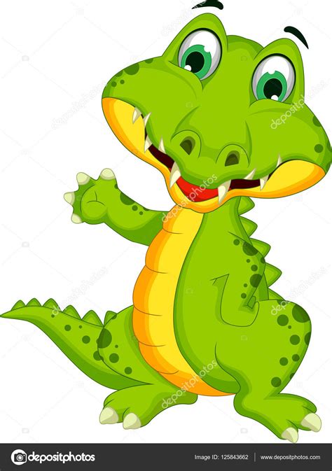 Funny crocodile cartoon posing Stock Photo by ©starlight789 125843662