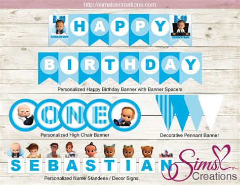 BOSS BABY PARTY PRINTABLES KIT | BOSS BABY BIRTHDAY DECORATION KIT | Baby birthday decorations ...