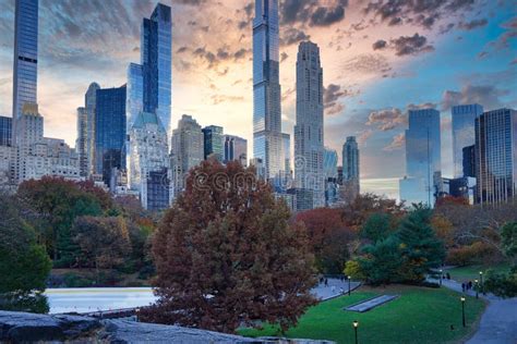 Manhattan Skyline, Looking South-west from Central Park Stock Image ...