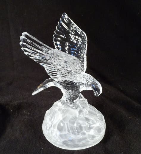 Eagle Figurine-Glass Eagle-Boutique Crystal D'Arques Crystal Eagle with Open wings and Fish in ...