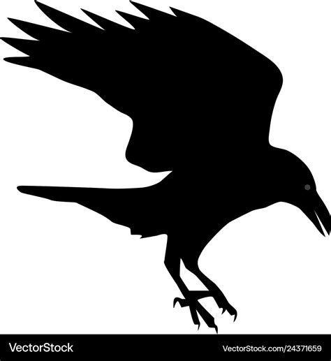 Silhouette of a raven Royalty Free Vector Image