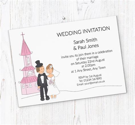 Church Wedding Invitations | Personalise Online Plus Free Envelopes | Putty Print