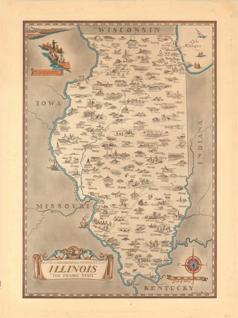 An Historical and Geographical Map of the State of Illinois. “The Prairie State” | Curtis Wright ...