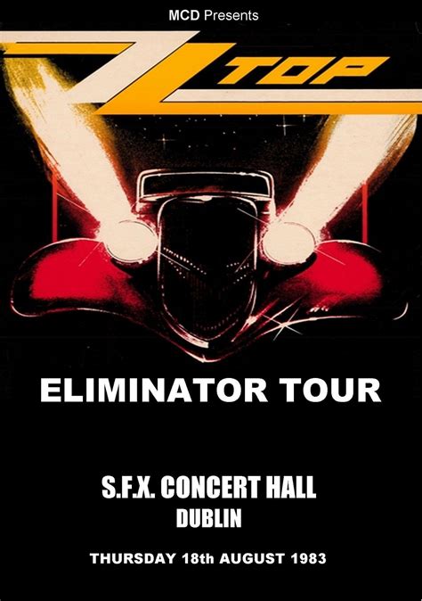 ZZ TOP vintage poster Eliminator Tour SFX Concert Hall Dublin Ireland 1983 Vintage Concert ...