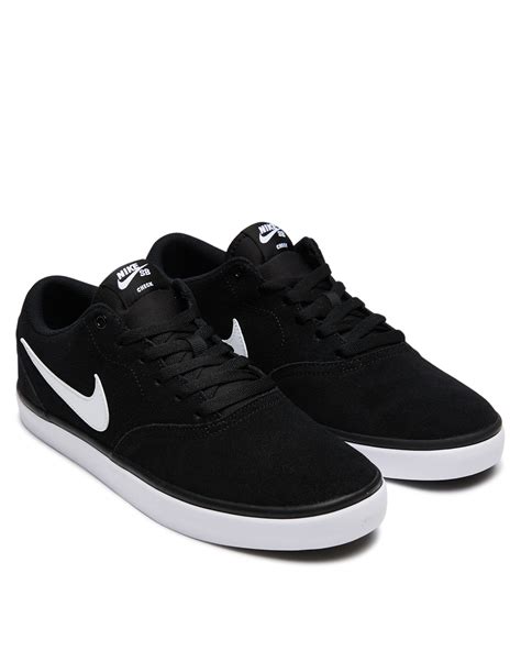 Nike Sb Check Solarsoft Suede Shoe - Black White | SurfStitch