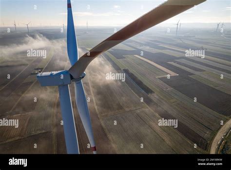 Aerial view of wind turbine Stock Photo - Alamy