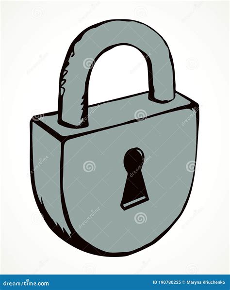 Old Iron Lock. Vector Drawing Stock Vector - Illustration of privacy ...