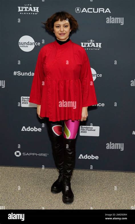 Alia Shawkat poses at the premiere of the film "Drift" at the 2023 Sundance Film Festival ...