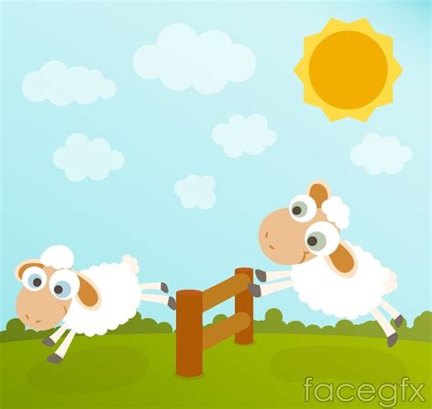 Jumping sheep cartoon vector | Sheep cartoon, Sheep illustration, Cute sheep