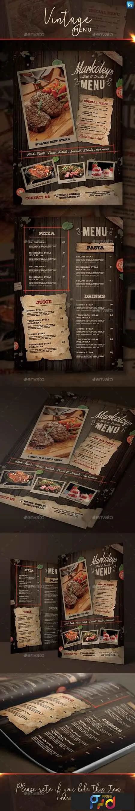 Rustic Cafe Menu 22651513 - FreePSDvn