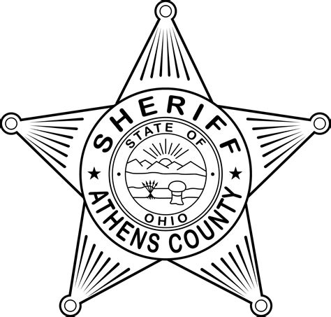 Athens County Sheriff Badge Ohio vector file Black white vec - Inspire Uplift