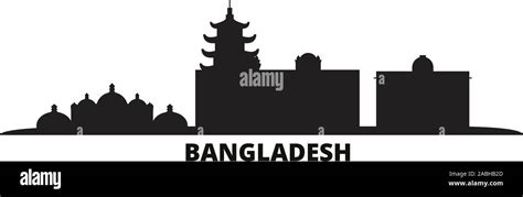Bangladesh, Chittagong city skyline isolated vector illustration. Bangladesh, Chittagong travel ...