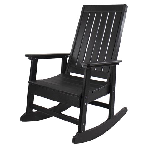 All Weather Recycled Plastic Outdoor Rocking Chair, Black | Walmart Canada