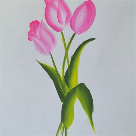 Learn to Paint Tulips Tulip Painting, Spring Painting, Canvas Painting ...