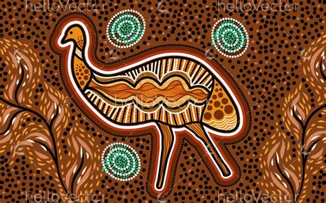 Aboriginal Emu Art Illustration - Download Graphics & Vectors