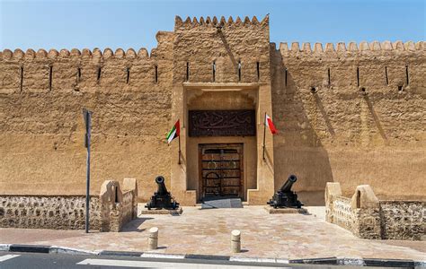 Entrance to the Dubai Museum in Bur Dubai old town by the creek ...