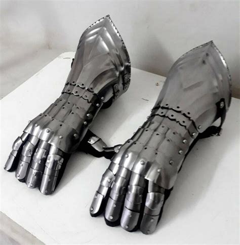 Medieval Gauntlet Gloves Steel & Brass Handmade Fully - Etsy