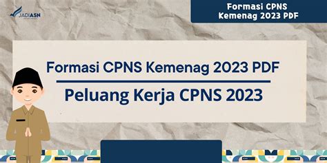 Formasi CPNS Kemenag 2023 PDF - Peluang Kerja CPNS 2023