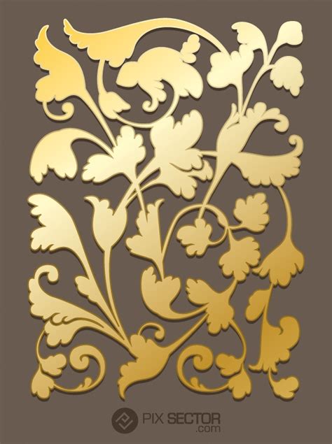 Gold floral pattern free vector - Pixsector