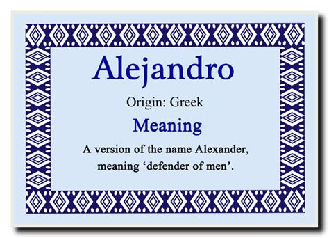 Alejandro Personalised Name Meaning Jumbo Magnet - The Card Zoo