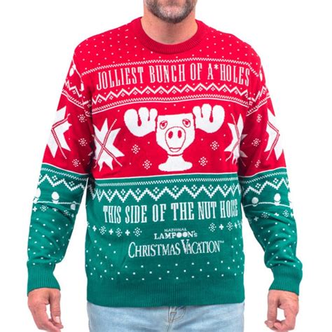 Christmas Vacation Jolliest Bunch of A*Holes Red and Green Ugly Christmas Sweater - TEENIDI Store