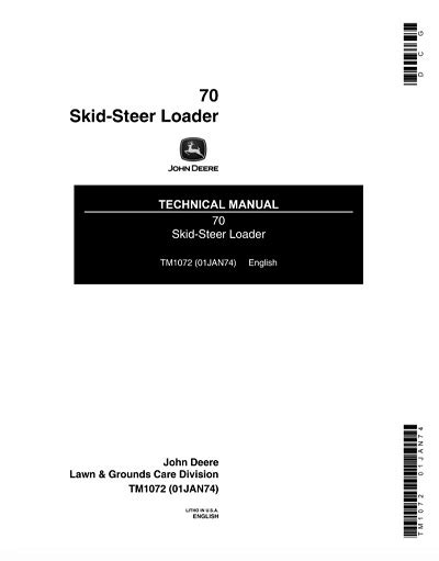 John Deere 70 Skid Steer Loader Technical Manual – John Deere Manual