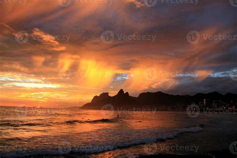 Incredible sunset in Ipanema beach 752565 Stock Photo at Vecteezy