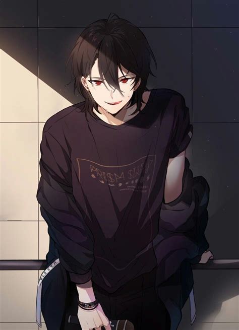 #animeboy #redeyes #blackhair #cool #hot | Cute anime guys, Cute anime boy, Anime boy