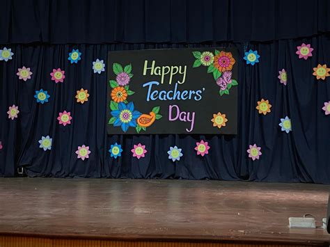 Happy teachers day || teachers day banner || stage decoration for ...