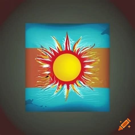 Bright flag design with leaf and sun symbol on Craiyon