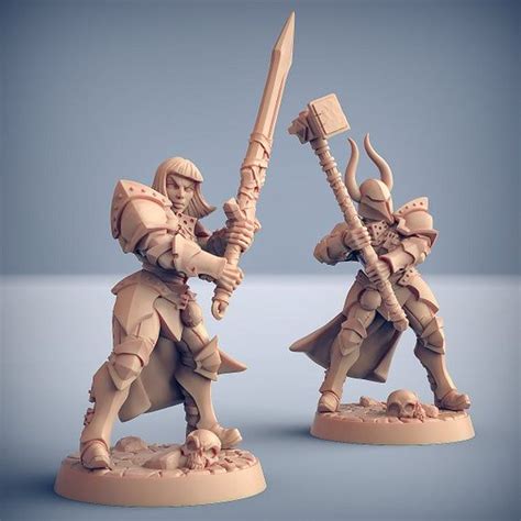 Human Two-Handed Female Fighter DnD Miniature | Tabletop Gaming | D&D ...