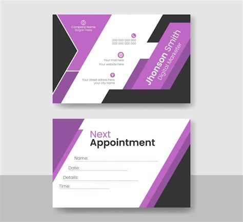 Premium Vector | Flat design business appointment card template