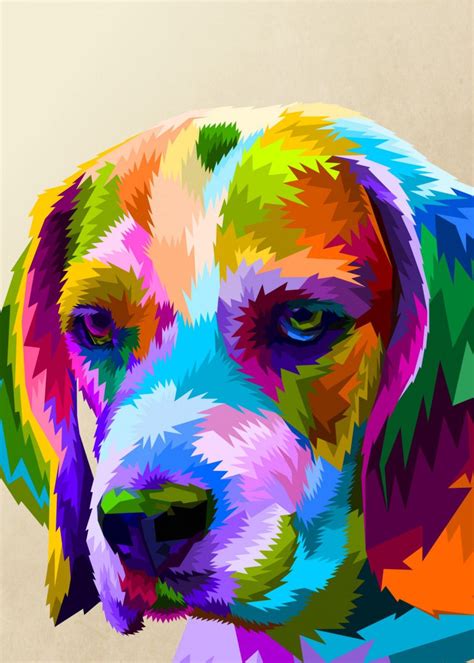 face of beagle dog Animals Poster Print | metal posters - Displate Dog Pop Art, Dog Art ...
