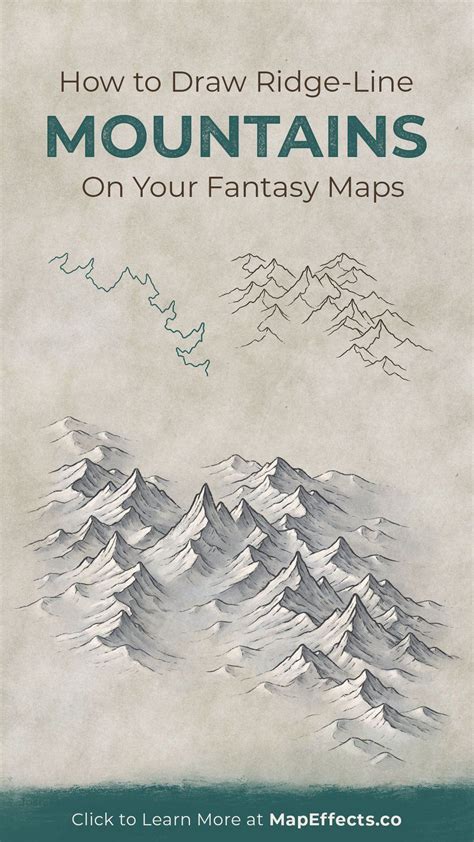 How to Draw Ridge-Line Mountains on Your Fantasy Maps — Map Effects | Fantasy map, Fantasy world ...