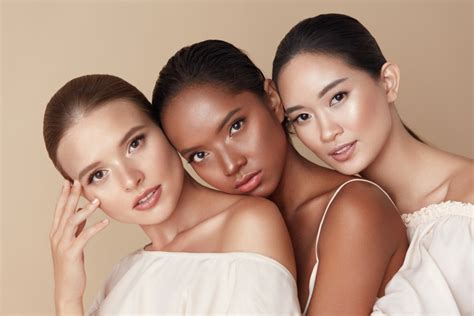 Beauty. Group Of Diversity Models Portrait. Multi-Ethnic Women With Different Skin Types Posing ...