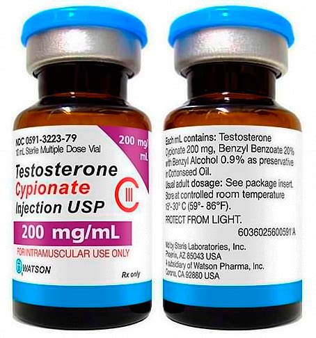 Testosterone Cypionate Injection (200mg/ml) by Watson (10ml vial ...