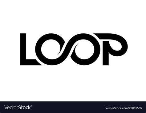 Loop logo ribbon lettering isolated Royalty Free Vector