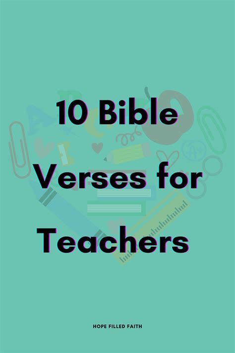 10 Bible Verses For Teacher Appreciation - Hope Filled Faith