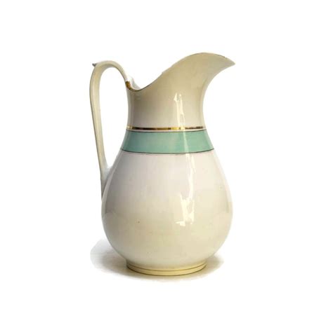 Large vintage French Ceramic Aqua Water Pitcher French home