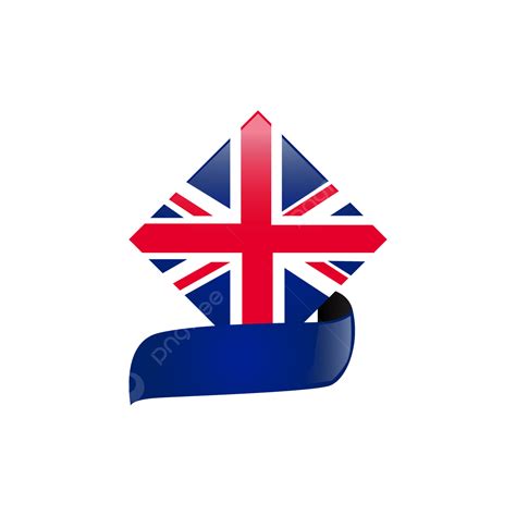 United Kingdom Flag Vector Art PNG, Geometric United Kingdom Flag With Ribbon Clipart, United ...