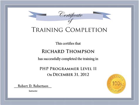 Training Certificate Template | Free Word and Excel Templates