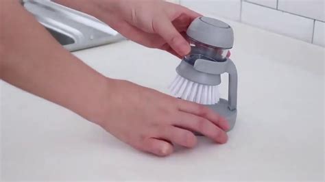 Dish Brush With Soap Dispenser - YouTube