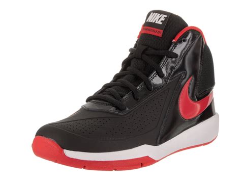 Nike - nike boy's team hustle d 7 basketball shoe black/university red/white size 5.5 m us ...