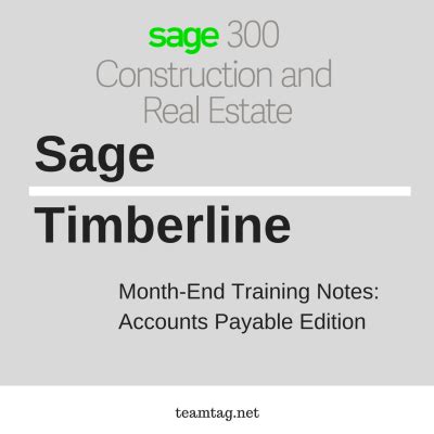 Sage Timberline Training for A/P Month-End Close