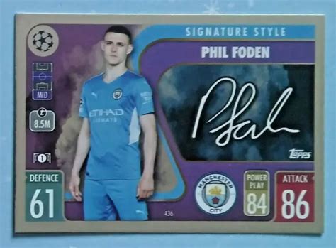 PHIL FODEN OF Manchester City Signature Style card Match Attax CL&EL ...