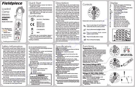 Fieldpiece SC620 Measuring Instruments Operator's manual PDF View/Download