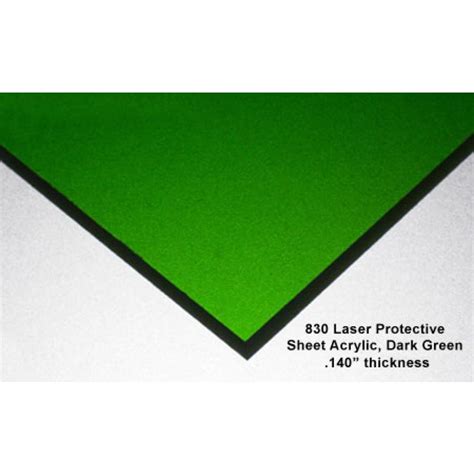 830 Laser Protective Acrylic Sheet Dark Green 0.140" Thickness